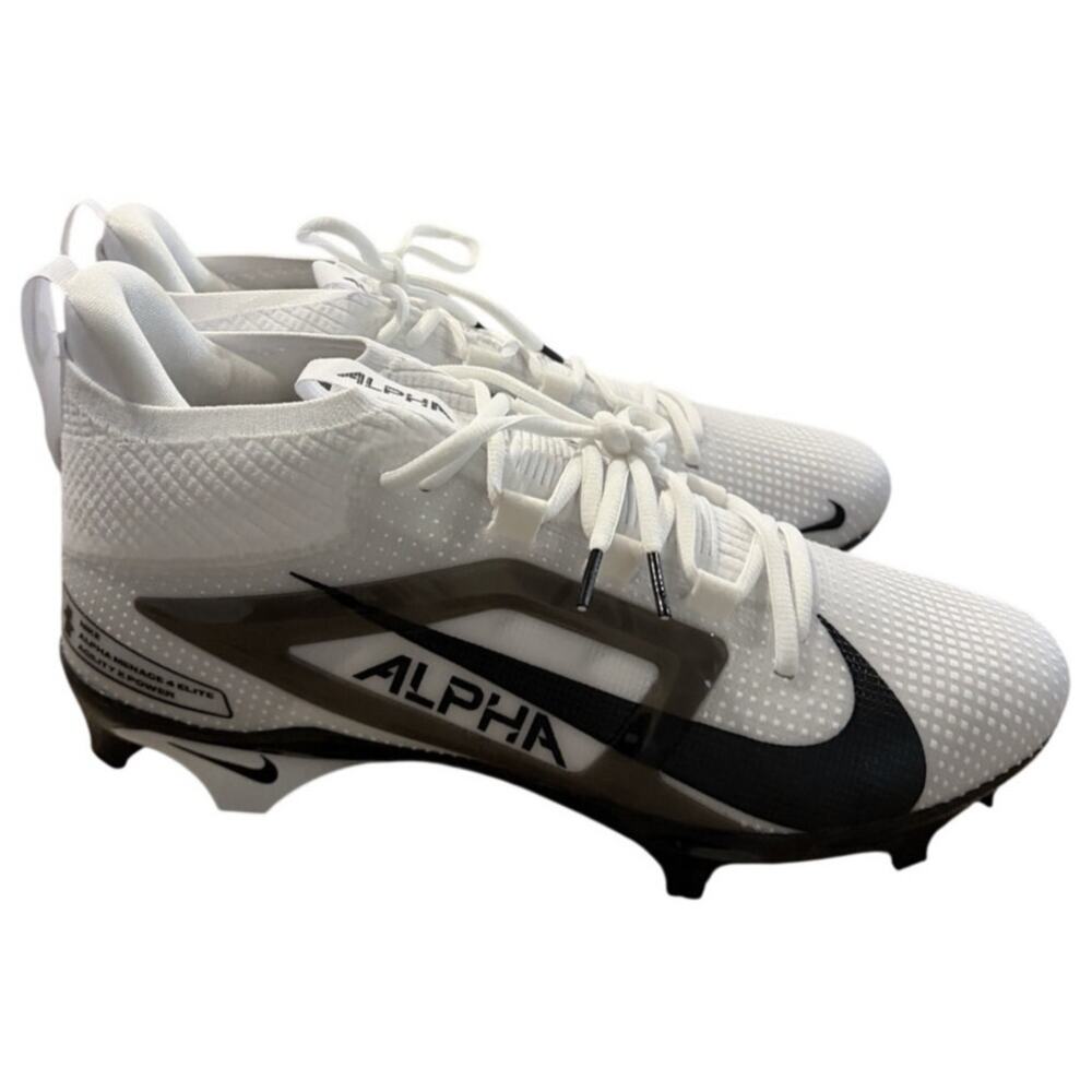 Nike Alpha Menace Elite 4 Football Cleats Size 11.5 White Navy Black FZ7701-105